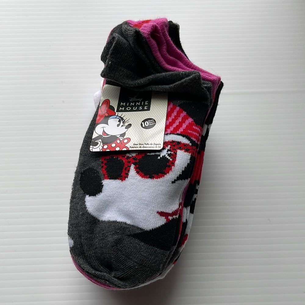 Disney Minnie Mouse 10-pair low rise socks | Shoe Size 4-10